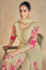 Gold Beige Designer Embroidered Premium Silk Anarkali Suit-Saira's Boutique