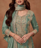 Green Designer Embroidered Fancy Silk Party Wear Suit-Saira's Boutique