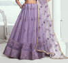 Lavdender Designer Embroidered Net Wedding Lehenga-Saira's Boutique