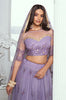 Lavdender Designer Embroidered Net Wedding Lehenga-Saira's Boutique