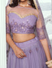 Lavdender Designer Embroidered Net Wedding Lehenga-Saira's Boutique