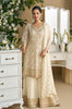 Light Cream Designer Embroidered Pure Georgette Wedding Palazzo Suit-Saira's Boutique