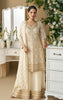 Light Cream Designer Embroidered Pure Georgette Wedding Palazzo Suit-Saira's Boutique