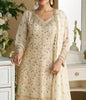 Light Cream Designer Embroidered Pure Georgette Wedding Palazzo Suit-Saira's Boutique