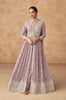 Light Mauve Designer Embroidered Pure Georgette Pant Style Anarkali Suit-Saira's Boutique
