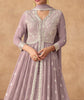 Light Mauve Designer Embroidered Pure Georgette Pant Style Anarkali Suit-Saira's Boutique