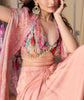 Light Peach Designer Embroidered Party Wear Lehenga with Shrug-Saira's Boutique