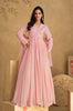 Light Pink Designer Embroidered Pure Georgette Party Wear Gown-Saira's Boutique