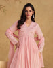 Light Pink Designer Embroidered Pure Georgette Party Wear Gown-Saira's Boutique