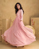 Light Pink Designer Embroidered Pure Georgette Party Wear Gown-Saira's Boutique