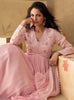 Light Pink Designer Embroidered Pure Georgette Party Wear Gown-Saira's Boutique