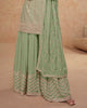 Light Pista Green Designer Embroidered Wedding Sharara Suit-Saira's Boutique