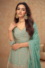 Light Sea Green Designer Embroidered Wedding Sharara Suit-Saira's Boutique