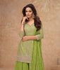 Lime Green Designer Embroidered Wedding Sharara Suit-Saira's Boutique