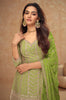 Lime Green Designer Embroidered Wedding Sharara Suit-Saira's Boutique