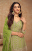 Lime Green Designer Embroidered Wedding Sharara Suit-Saira's Boutique