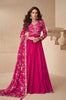 Magenta Designer Embroidered Chinon Silk Party Wear Anarkali Suit-Saira's Boutique