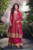 Magenta Designer Embroidered Jacquard Silk Anarkali Style Palazzo Suit-Saira's Boutique