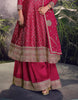 Magenta Designer Embroidered Jacquard Silk Anarkali Style Palazzo Suit-Saira's Boutique