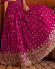 Magenta Designer Embroidered Party Wear Jacket Style Chinon Lehenga-Saira's Boutique