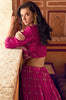 Magenta Designer Embroidered Party Wear Jacket Style Chinon Lehenga-Saira's Boutique