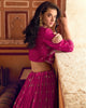 Magenta Designer Embroidered Party Wear Jacket Style Chinon Lehenga-Saira's Boutique
