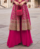 Magenta Designer Embroidered Party Wear Palazzo Suit with Shrug-Saira's Boutique