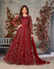 Maroon Designer Heavy Embroidered Net Party Wear Anarkali Gown-Saira's Boutique