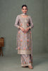 Mauve Gray Designer Embroidered Premium Chinon Silk Party Wear Palazzo Suit-Saira's Boutique
