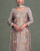 Mauve Gray Designer Embroidered Premium Chinon Silk Party Wear Palazzo Suit-Saira's Boutique