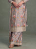 Mauve Gray Designer Embroidered Premium Chinon Silk Party Wear Palazzo Suit-Saira's Boutique