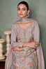 Mauve Gray Designer Embroidered Premium Chinon Silk Party Wear Palazzo Suit-Saira's Boutique