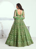 Mehendi Green Designer Embroidered Net Wedding Lehenga-Saira's Boutique