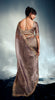 Metallic Taupe Designer Embroidered Tissue Organza Wedding Party Wear Saree-Saira's Boutique