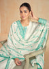 Mint Green & Off White Designer Embroidered Premium Silk Salwar Suit-Saira's Boutique