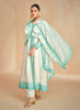 Mint Green & Off White Designer Embroidered Premium Silk Salwar Suit-Saira's Boutique