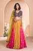 Multicolor Designer Embroidered Jacquard Silk Wedding Lehenga-Saira's Boutique