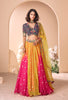 Multicolor Designer Embroidered Jacquard Silk Wedding Lehenga-Saira's Boutique