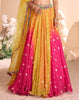 Multicolor Designer Embroidered Jacquard Silk Wedding Lehenga-Saira's Boutique