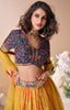 Multicolor Designer Embroidered Jacquard Silk Wedding Lehenga-Saira's Boutique