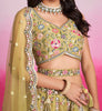 Mustard Designer Embroidered Wedding Bridal Net Lehenga Choli-Saira's Boutique