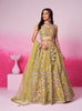 Mustard Designer Embroidered Wedding Bridal Net Lehenga Choli-Saira's Boutique