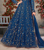 Navy Blue Designer Heavy Embroidered Net Party Wear Anarkali Gown-Saira's Boutique