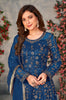 Navy Blue Designer Heavy Embroidered Net Party Wear Anarkali Gown-Saira's Boutique