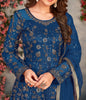 Navy Blue Designer Heavy Embroidered Net Party Wear Anarkali Gown-Saira's Boutique