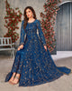 Navy Blue Designer Heavy Embroidered Net Party Wear Anarkali Gown-Saira's Boutique