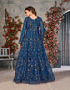 Navy Blue Designer Heavy Embroidered Net Party Wear Anarkali Gown-Saira's Boutique
