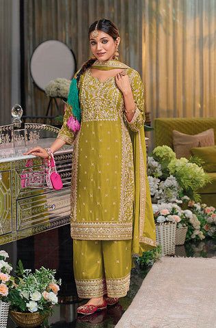 Peacock Blue Designer Embroidered Wedding Sharara Suit