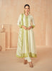 Olive Green & Off White Designer Embroidered Premium Silk Salwar Suit-Saira's Boutique