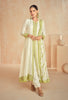 Olive Green & Off White Designer Embroidered Premium Silk Salwar Suit-Saira's Boutique